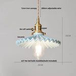 Wire Adjustable LED Pendant Light - Brass Knob Switch E27 Nordic Modern Ceramic Hang Lamp