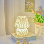 Striped Mushroom LED Table Lamp: Korean Ins Style, Cute Mini Desk Decor