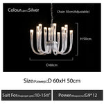 Glass Chandelier LED Hanging Light for Living Room Bedroom Dining Room - 2024 Collection.