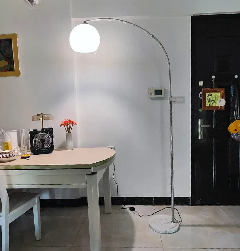 Curved LED Floor Lamp for Living Room Stainless Steel Personality Design