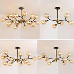 Nordic Glass Ball LED Chandelier Modern Ceiling Lamp Home Decor Fixture