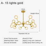 Glass Ball Pendant Chandelier for Living Room Bedroom Dining Room