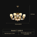 Zinc Alloy European Chandelier with Natural Jade Accent for Villa Living Room