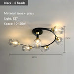 Nordic Glass Chandelier: Bedroom Dining Room Pendant Light Luminaires