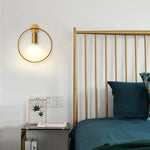 Adjustable LED Brass Gold Ring Wall Sconce Light for Home Hotel Bar