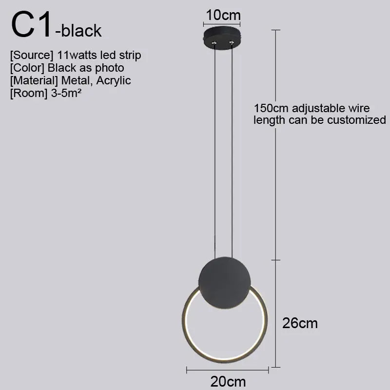 Nordic LED Pendant Light Fixture for Indoor Lighting in Living Room, Kitchen, Dining