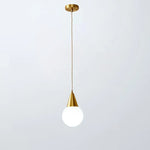 Nordic Copper Glass LED Pendant Light for Bedroom Living Room Corridor