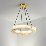 20" Natural Marble Wheel Chandelier