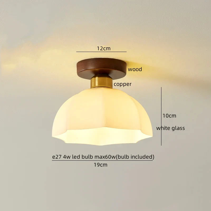Walnut LED Ceiling Lamp Modern Indoor Lighting Fixture