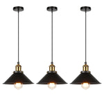 Vintage Industrial Chandelier - Retro Loft 3-Head Pendant Lamp in High-Quality Black Gold Finish