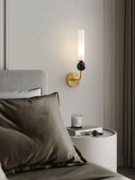 Modern Copper Base Glass Shade Wall Lamp for Living Room Lighting