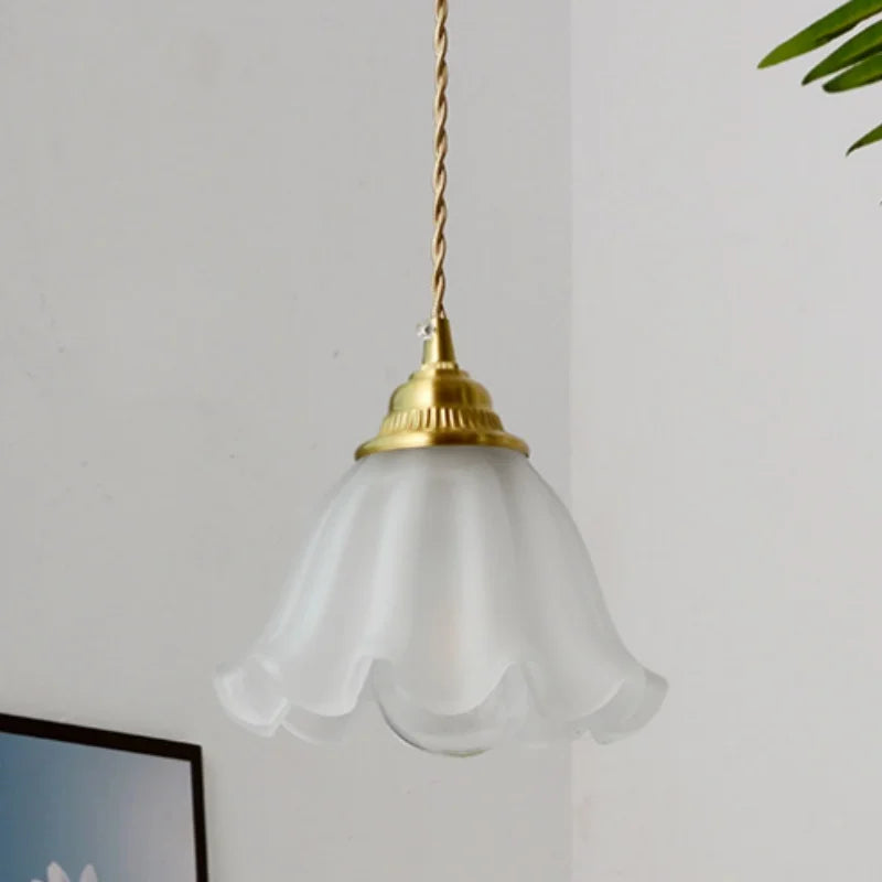 Glass LED Pendant Light Fixture Modern Hang Lamp Luminaira Pendente, White