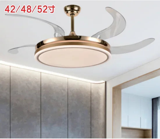 LED Fan Lamp: Modern Invisible Ceiling Chandelier for Living Room, Bedroom & Dining Room