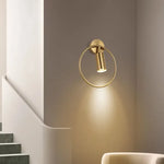Adjustable LED Brass Gold Ring Wall Sconce Light for Home Hotel Bar