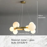 Nordic Glass Ball LED Chandelier Pendant Light for Home Decoration