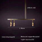 Crystal Pendant Light: Modern Luxury Designer Copper Fixture