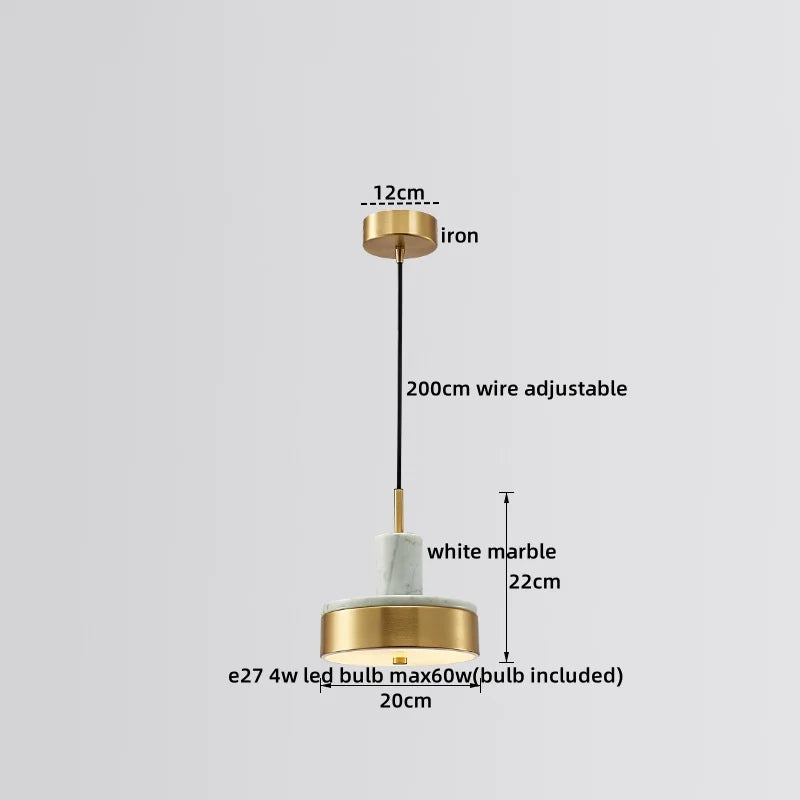 Nordic Golden Spherical LED Pendant Lamp for Modern Home Decor