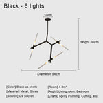 Glass LED Chandelier Ceiling Light for Modern Nordic Design Home Decor