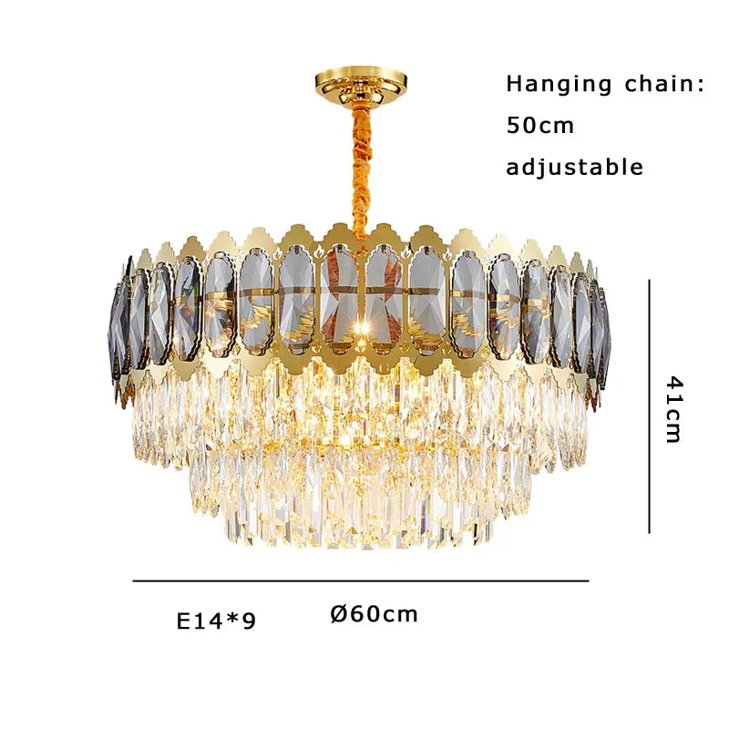 Crystal Ceiling Chandelier for Modern Living Room Decor