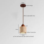 Yellow Travertine Stone LED Pendant Light for Bedside Living Room Decor