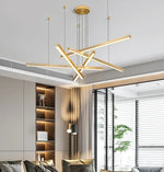 Modern Gold Black Led Pendant Lights, Dimmable, L80cm, Aluminium, Dining Room Hanging Lamp