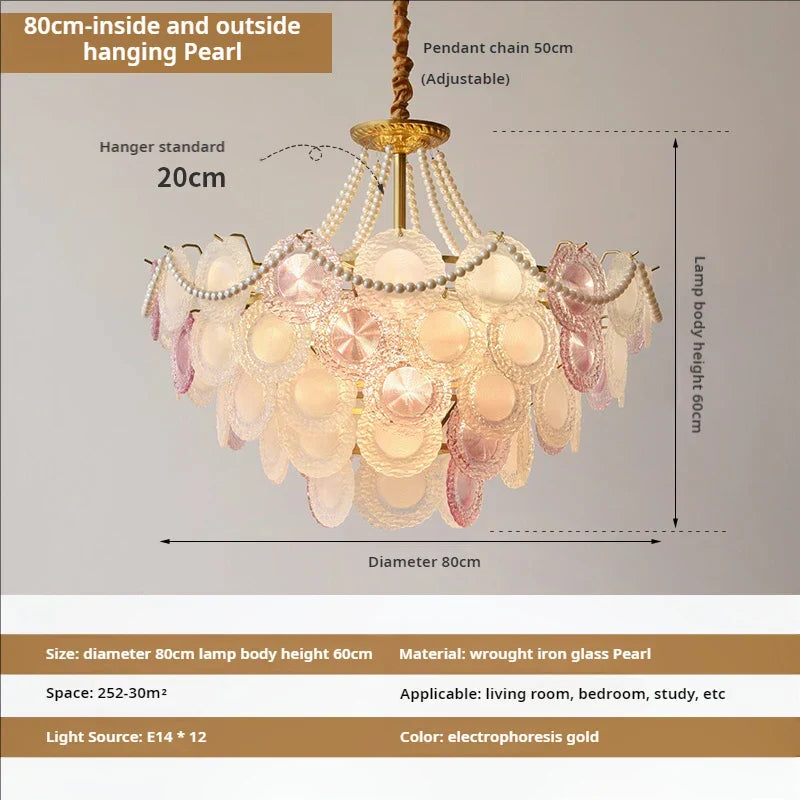 Modern Crystal Pearl Chandelier for Living Room, Bedroom, Dining Room