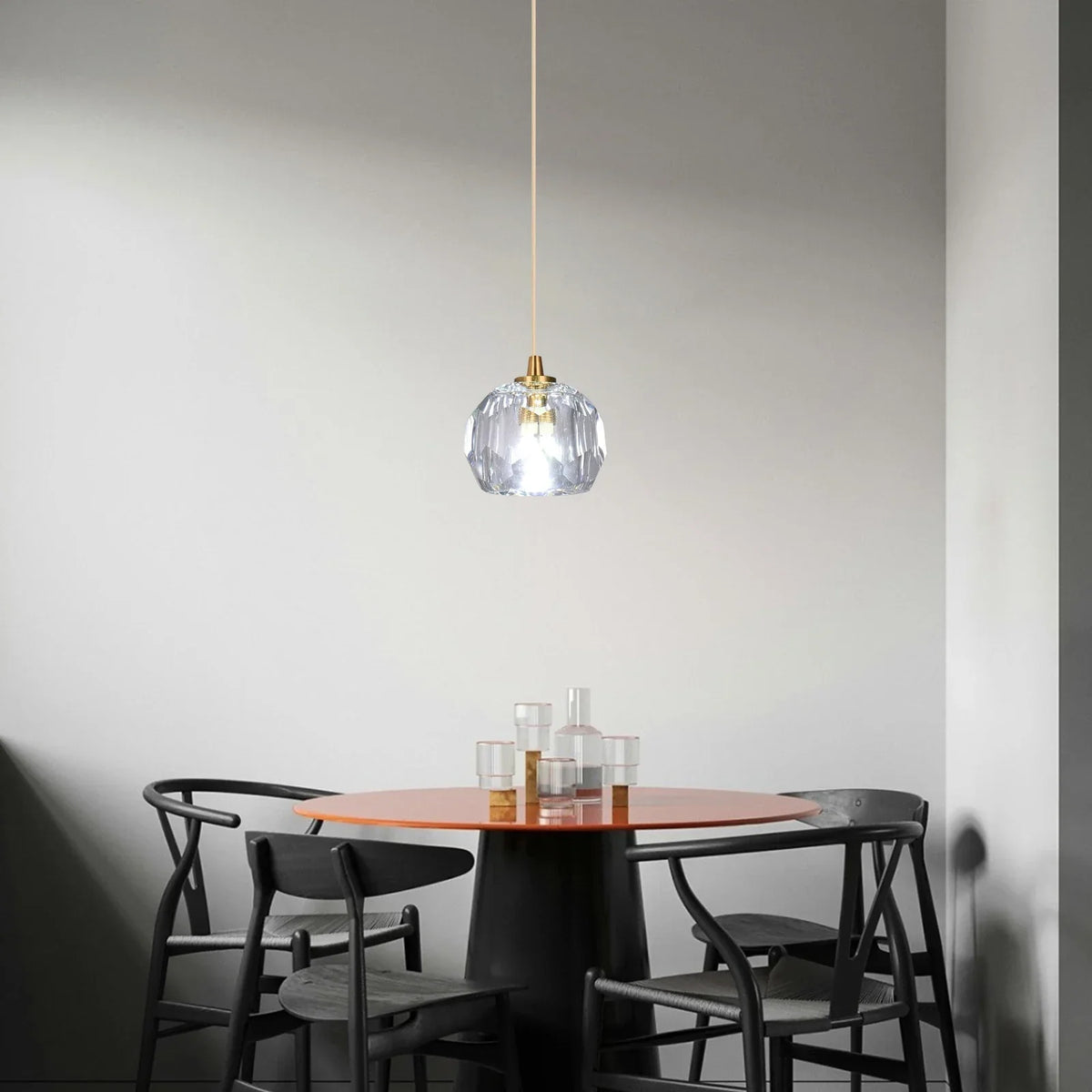 Crystal Pendant Light with Adjustable Height for Kitchen Island BedRoom Aisle Decor