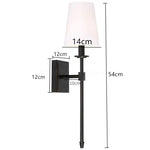 Rustic Industrial Wall Sconce with Textile Shade and LED Lights