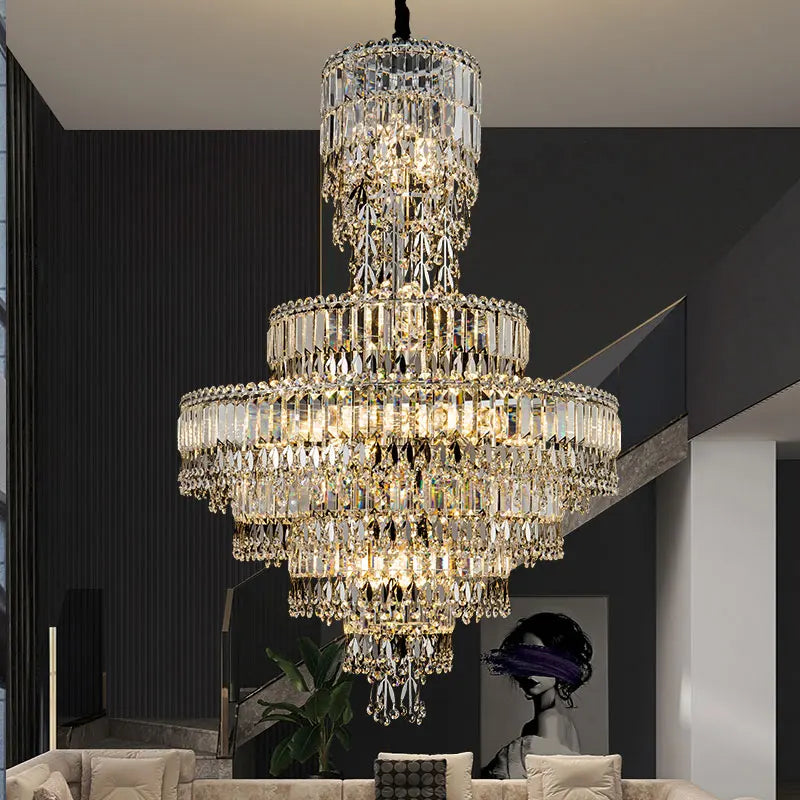Crystal Chandelier: Luxury Modern Staircase & Living Room, Hotel & Villa Lighting