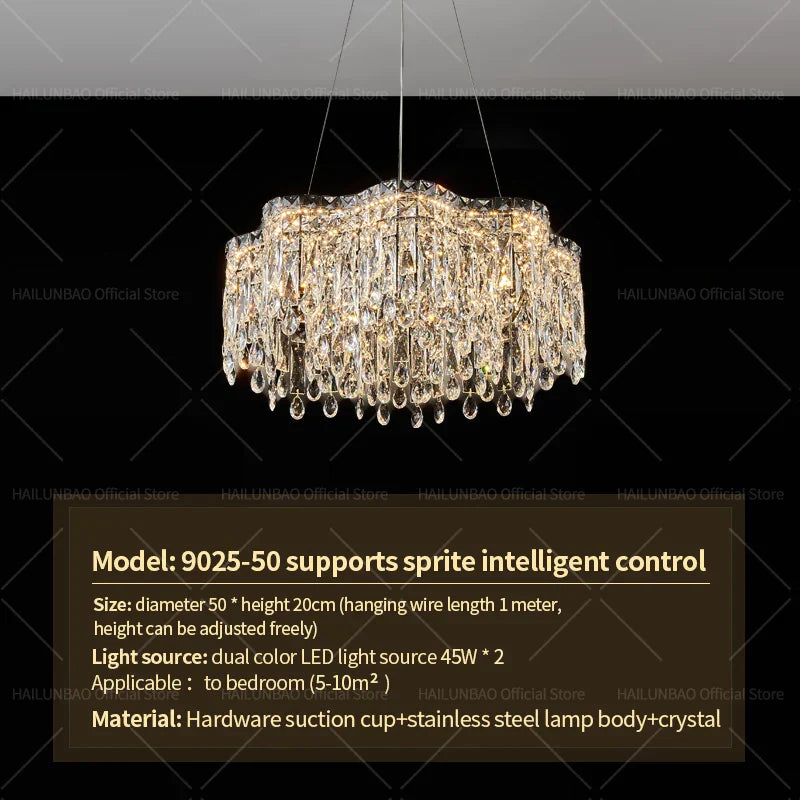 Crystal Chandelier Modern Luxury Light for Living Room, Dining, Bedroom - 2024 New