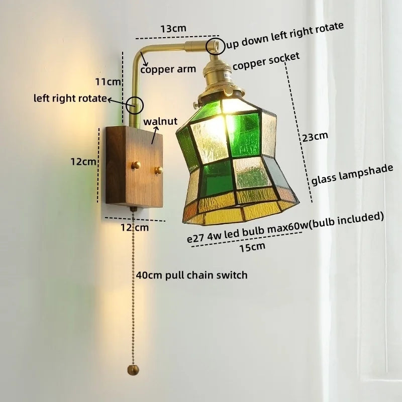 Nordic LED Glass Wall Lamps for Bathroom Living Room Bedroom Stair Light Fixtures