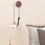 Ceramic Wood LED Wall Sconce, Modern Adjustable Nordic Lamparas De Pared for Bedroom