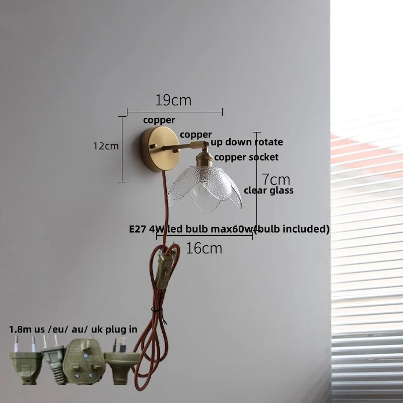 Clear Glass LED Wall Sconce Modern Rotate Stair Light