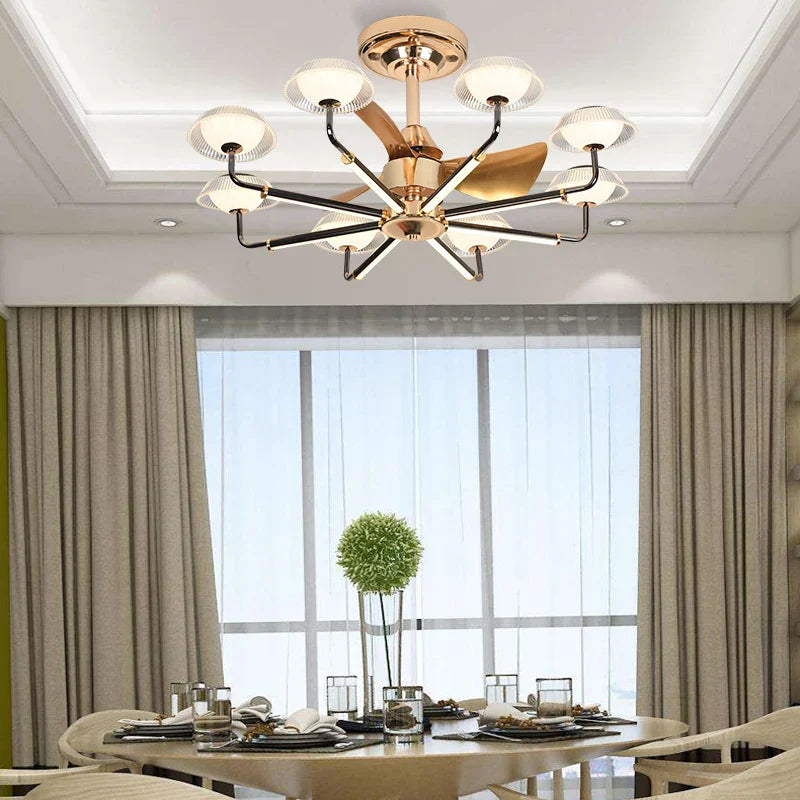 Tropics Fan Light Chandelier: Modern Simple Indoor Ceiling Board Summer Breeze Coastal Design