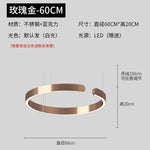 Rose Gold C-Shaped Pendant Light for Luxury Home Dining Room Hall