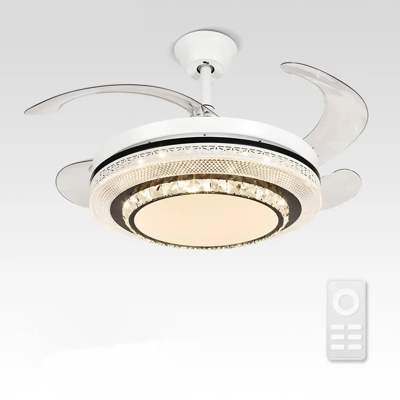 LED Ceiling Fan with Remote Control, Modern ABS Blades, 110V 220V