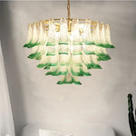 Luxury Green Glass Pendant Lights Metal Round Luminaria Fixture