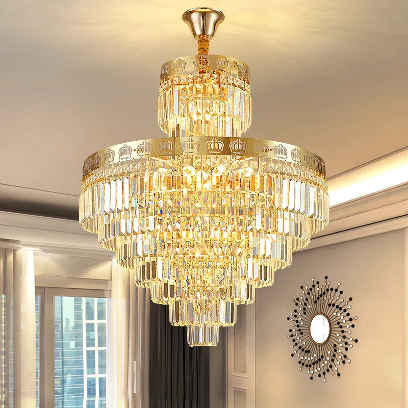 Crystal Villa Chandelier: Modern, Luxury, and Elegant Spiral Staircase Lighting