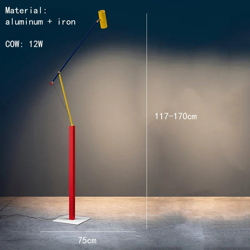 Rainbow Metal Floor Lamp - Height Adjustable, Rotating Joint for Bedroom and Children's Room