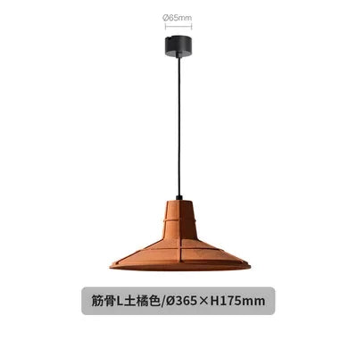 Nostalgic Industrial Cement Pendant Lamp Orange Hanging Light for Home Decor