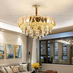 Crystal Chandelier: Modern Elegance for Living Room, Dining Room, Bedroom - Gold Finish