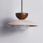 Yellow Travertine LED Pendant Light Glass Hanging Lamp for Modern Home Decor