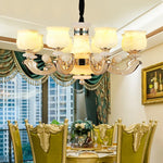 Natural Afghan Jade Villa Chandelier: High-Grade Living Room Lamp for Luxurious Atmosphere