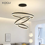 Circle Rings LED Chandelier for Living & Dining Room - Modern Acrylic Aluminum Lighting