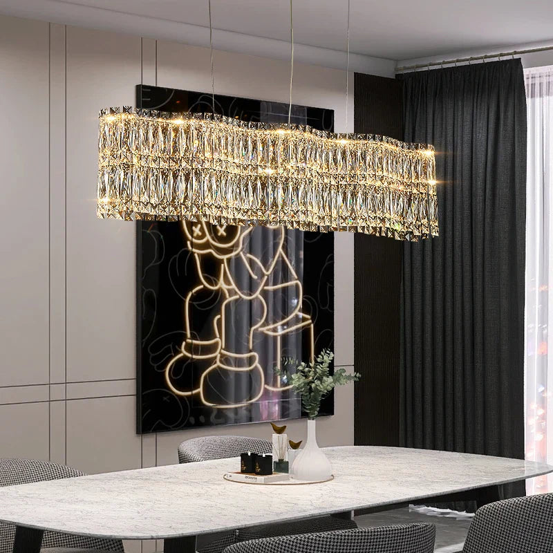 Crystal Luxe Chandelier for Modern Living Room, High-End Restaurant Light