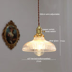 Copper Glass Chandelier LED Pendant Lights for Dining Room Bedroom Bar