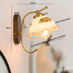Iron Glass LED Wall Lights Modern Bedside Lamp 4w Bulb for Bathroom Bedroom Living Room