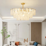Luxury Copper Chandelier Light Glass Crystal Brass Master Bedroom French Living Room