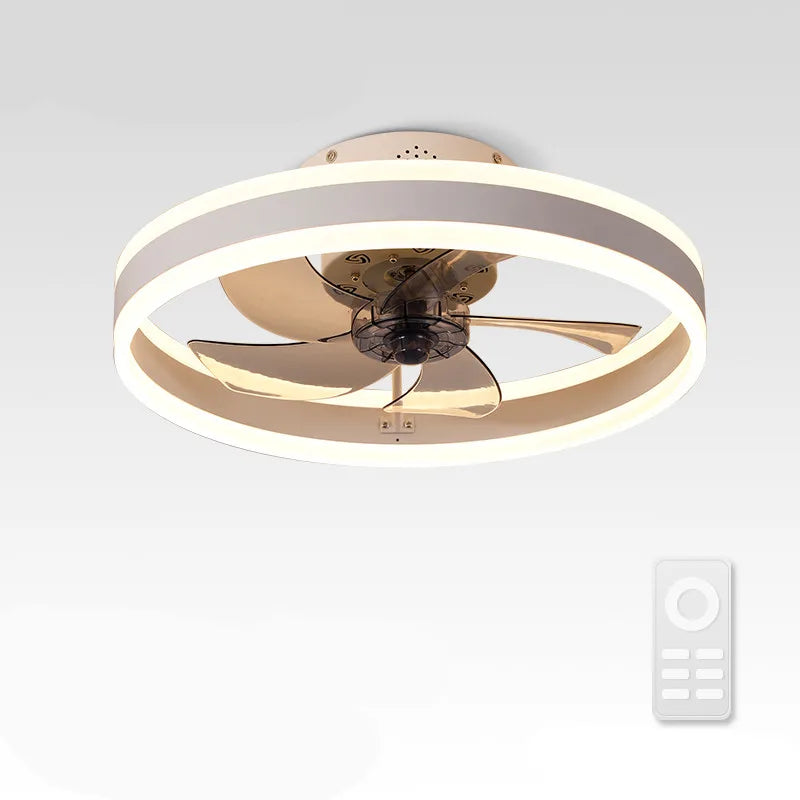 Modern LED Ceiling Fan Light with Remote Control Timer for Living Room