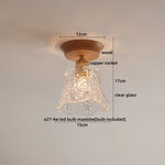 Wood Glass LED Ceiling Lamp Modern Plafondlamp for Home Restaurant Living Room